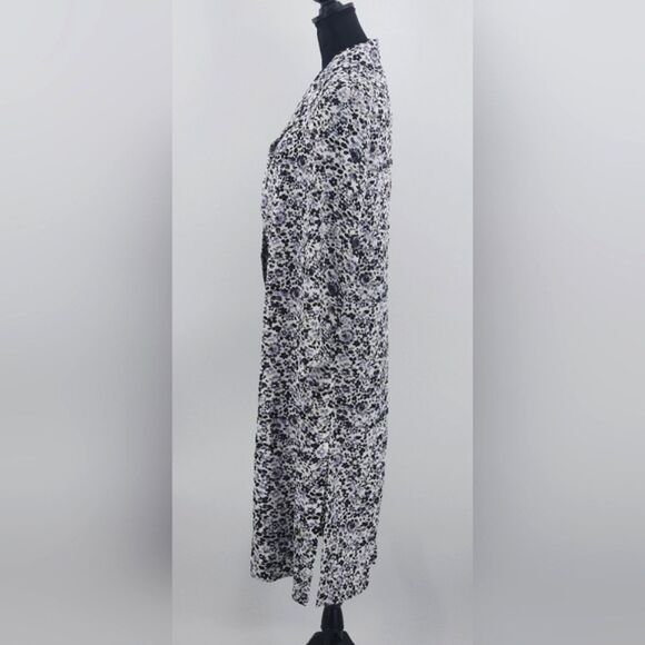 Dex Long Duster Womens Size XS Purple Floral Open Front Easter Church Wedding - Picture 2 of 7